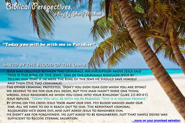 Is there a God Blog Article: Saved by the Blood of the Lamb, Jesus Christ, Son of God - Salvation from a sinful life and gaining eternal life in heaven through the Son of God, Jesus Christ.