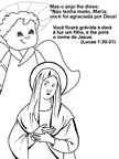 Imagen do anjos com Maria Virgem - Imagens Natal para colorindo com palavras do biblia.