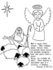  Imagen do anjos, pastores, e a Estrela de Belém  - Desenhos Natal para colorir com mensagens biblicas.